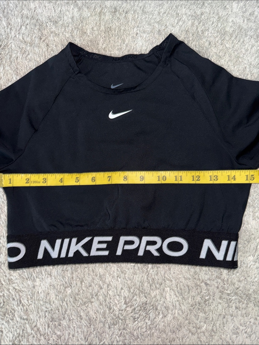 Nike Women's Pro Dri-FIT Cropped Long-Sleeve Top black activewear sporty run Med - Picture 5 of 8